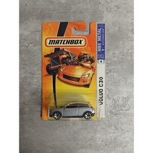 Matchbox Volvo C30 MBX Metal #4 Silver Diecast Car 1/64 Scale Sealed Toy Car